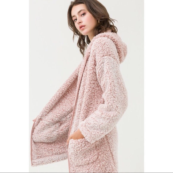 Hooded Oversized Sherpa Fleece Teddy Jacket - Picture 3 of 3